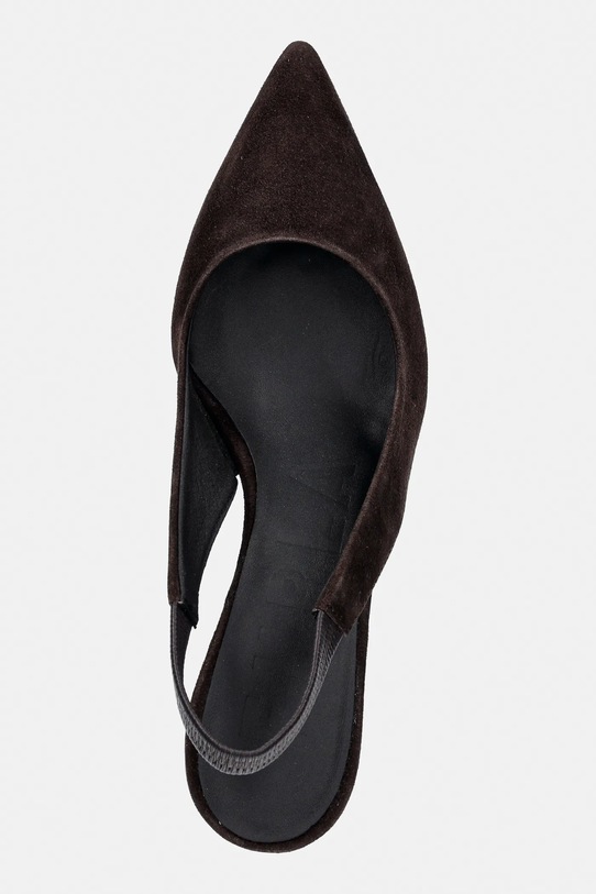 Furla szpilki zamszowe Essential Slingback brązowy YK44FSN.C10000.3388S