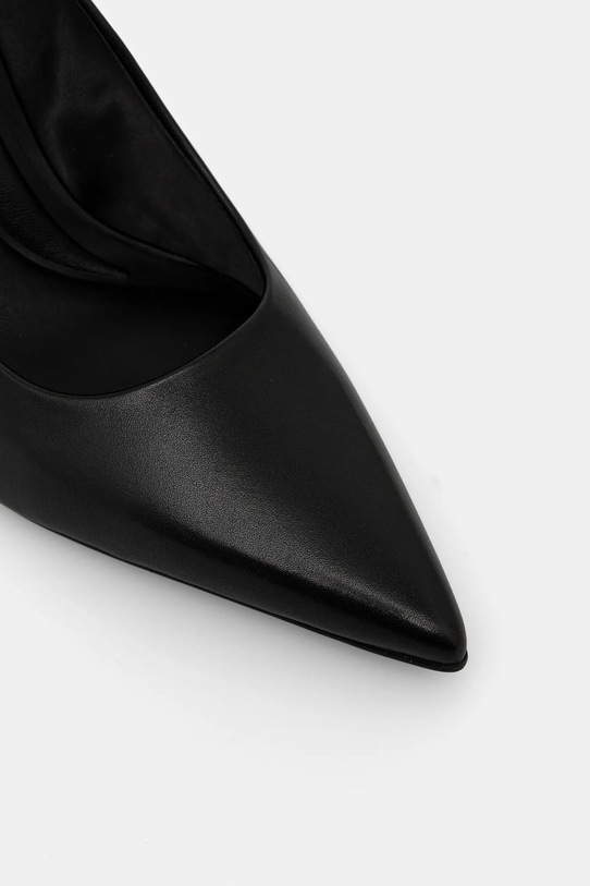 Calvin Klein szpilki skórzane ESS STILETTO HDW CHAIN LTH 90 czarny HW0HW02718