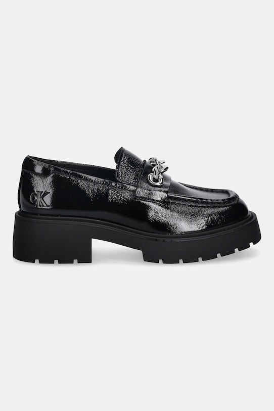 Calvin Klein mokasyny skórzane CHUNKY LOAFER HDW LTH YW0YW02044 czarny SS26