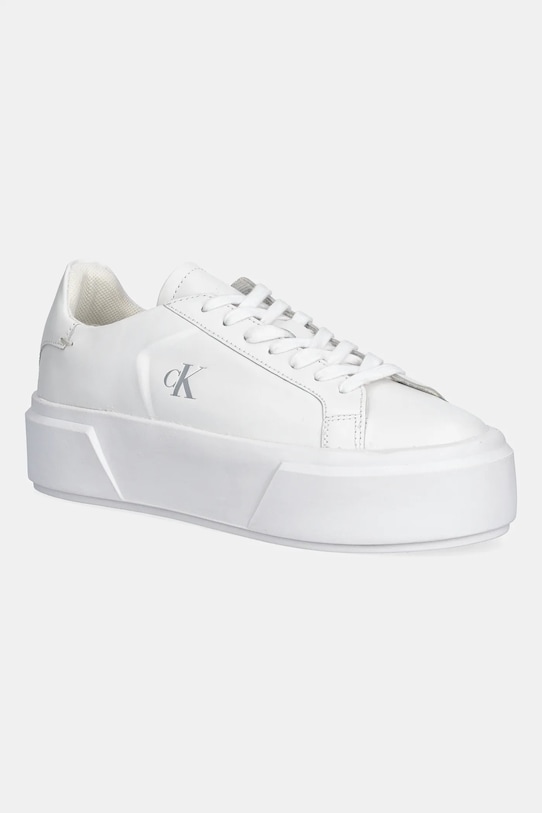 Calvin Klein sneakersy skórzane FLATFORM LACE UP LTH MG pozostałe biały YW0YW01928