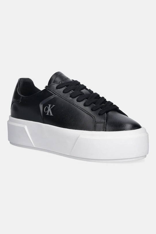 Calvin Klein sneakersy skórzane FLATFORM LACE UP LTH MG pozostałe czarny YW0YW01928