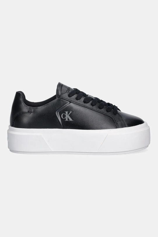 Calvin Klein sneakersy skórzane FLATFORM LACE UP LTH MG YW0YW01928 czarny SS26