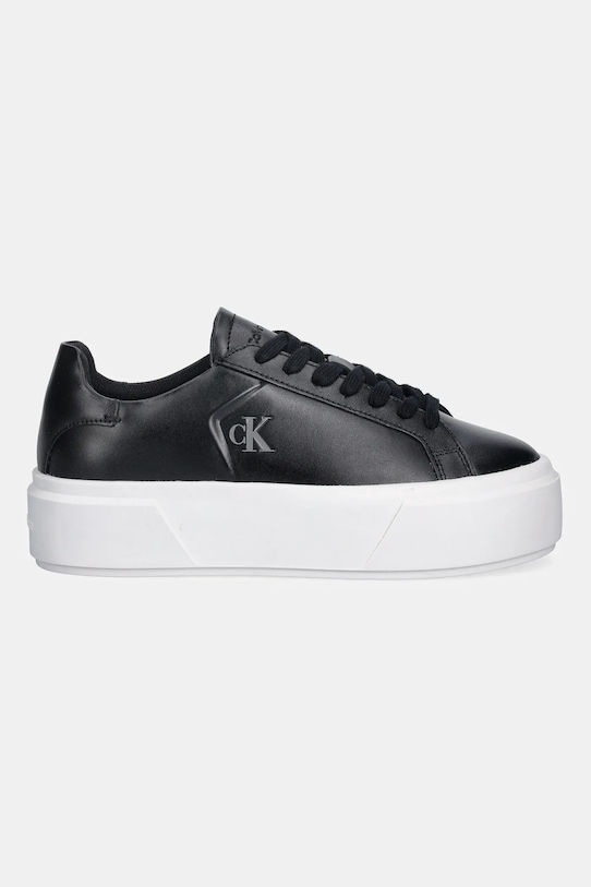 Calvin Klein sneakersy skórzane FLATFORM LACE UP LTH MG YW0YW01928 czarny SS26