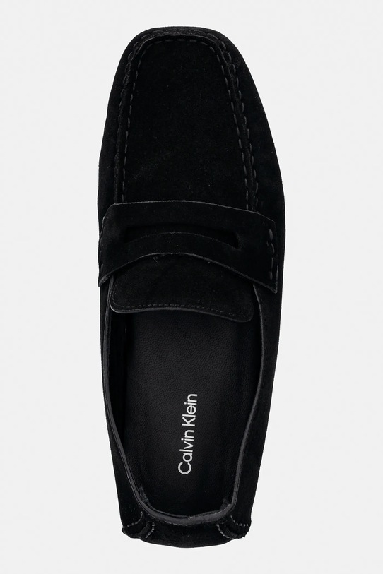 Μοκασίνια σουέτ Calvin Klein SQUARE DRIVER SUEDE μαύρο HW0HW02844