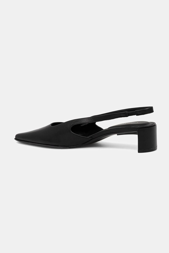 Δερμάτινες γόβες Calvin Klein SET BACK HEEL PUMP SLINGBACK LTH HW0HW02848 μαύρο SS26