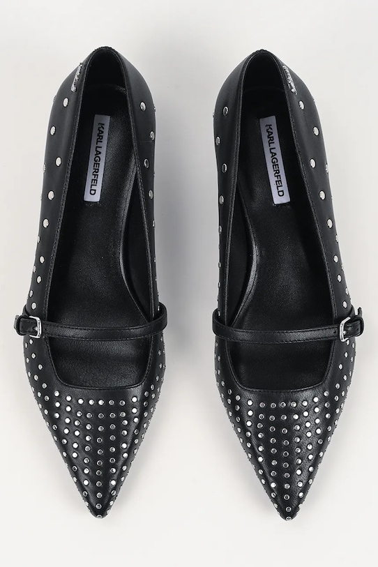 Karl Lagerfeld szpilki skórzane PASHA czarny KL30106S.00S