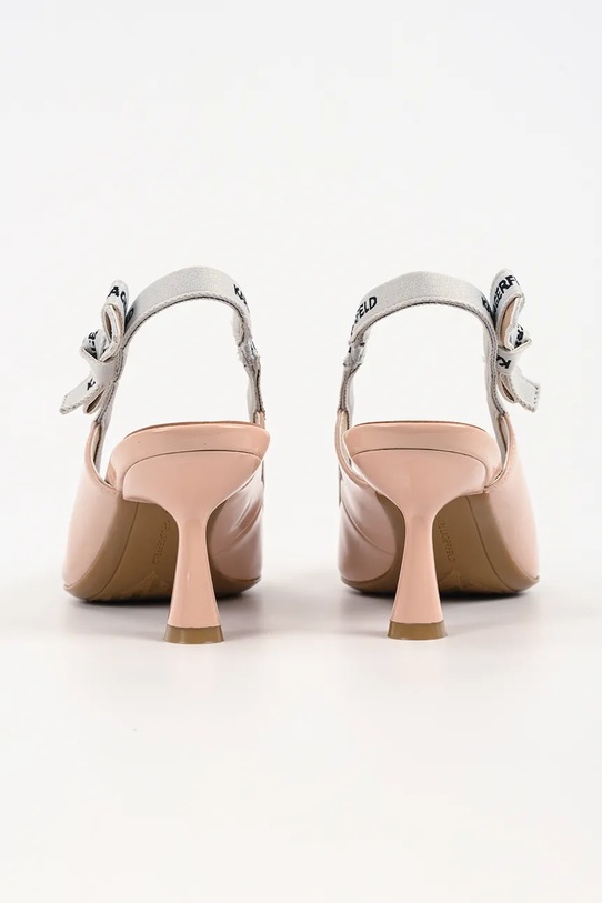 Obuwie Karl Lagerfeld szpilki skórzane PANACHE KL30809.1NU beżowy