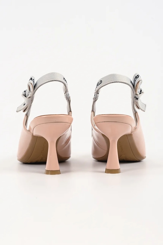 Obuwie Karl Lagerfeld szpilki skórzane PANACHE KL30809.1NU beżowy