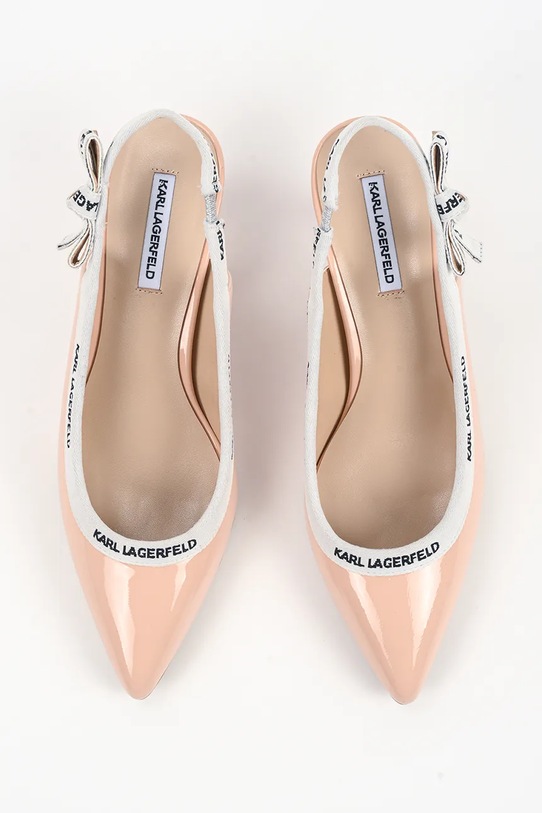 Karl Lagerfeld szpilki skórzane PANACHE beżowy KL30809.1NU