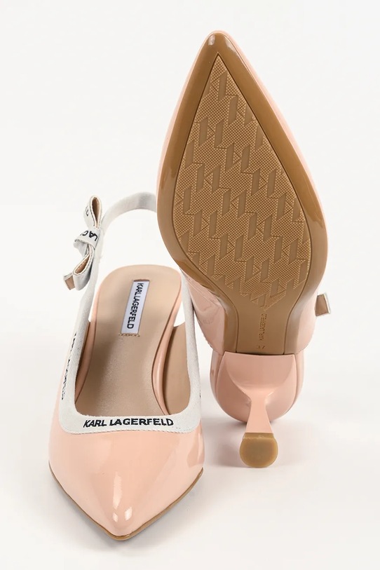 Karl Lagerfeld szpilki skórzane PANACHE KL30809.1NU beżowy