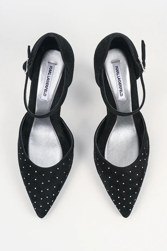 Замшеві туфлі Karl Lagerfeld PREMIERE 90 чорний KL33504A.50S