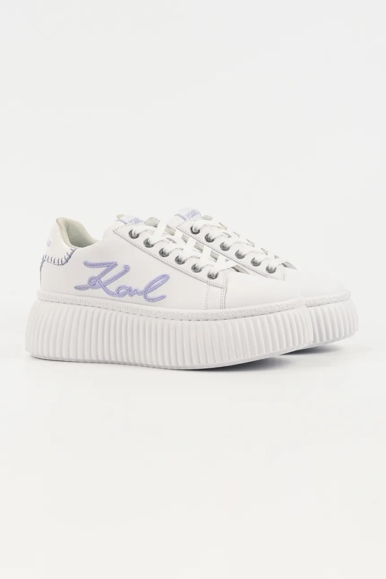 Karl Lagerfeld sneakersy skórzane KREEPER LO KL42372C.01V biały SS26