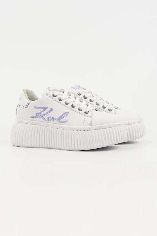 Karl Lagerfeld sneakersy skórzane KREEPER LO KL42372C.01V biały SS26