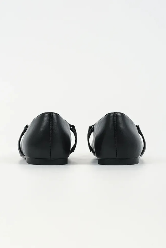 Obuwie Karl Lagerfeld baleriny skórzane KONNIE KL40196.00S czarny