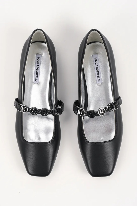 Karl Lagerfeld baleriny skórzane KONNIE czarny KL40196.00S