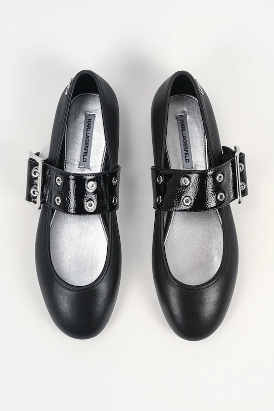 Δερμάτινες μπαλαρίνες Karl Lagerfeld KARO μαύρο KL40126.000