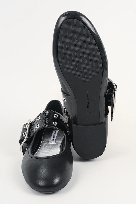 Δερμάτινες μπαλαρίνες Karl Lagerfeld KARO KL40126.000 μαύρο