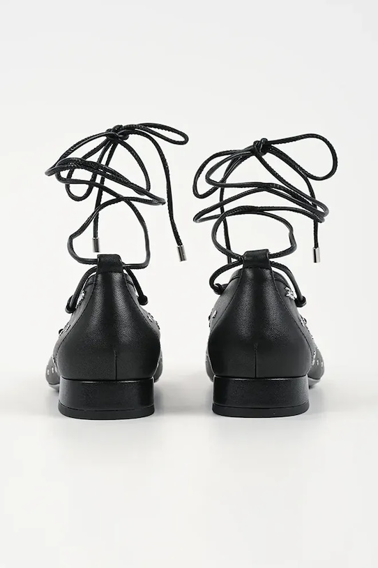 Obuwie Karl Lagerfeld baleriny skórzane KERRIE KL40156.00S czarny