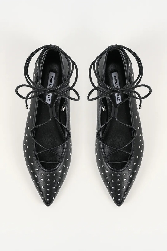 Karl Lagerfeld baleriny skórzane KERRIE czarny KL40156.00S