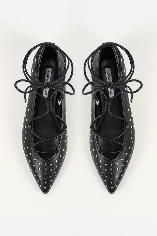 Δερμάτινες μπαλαρίνες Karl Lagerfeld KERRIE μαύρο KL40156.00S