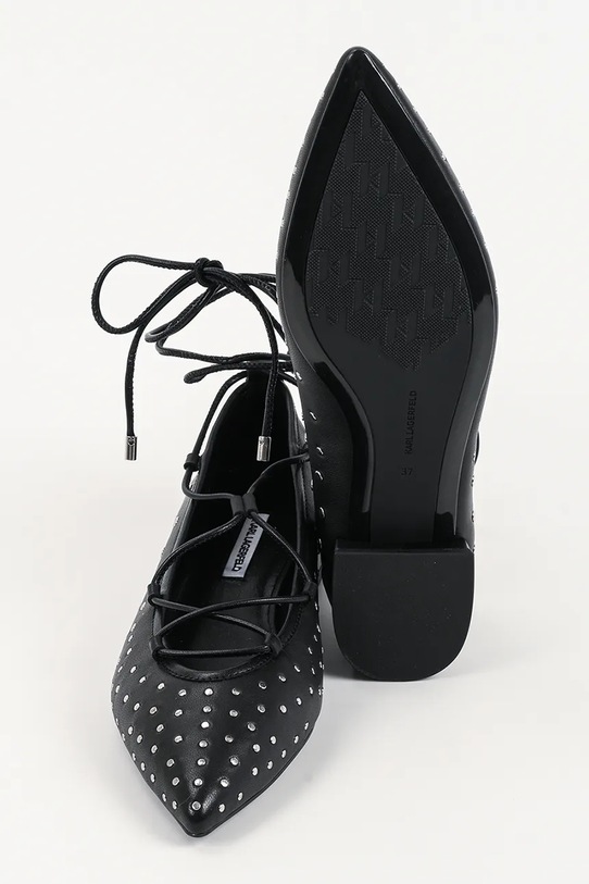 Karl Lagerfeld baleriny skórzane KERRIE KL40156.00S czarny