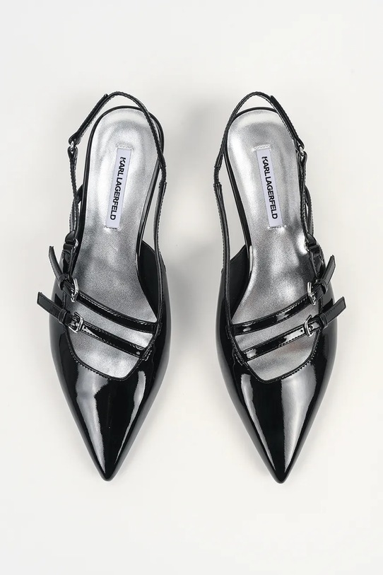 Karl Lagerfeld szpilki skórzane PASHA czarny KL30105A.1BP