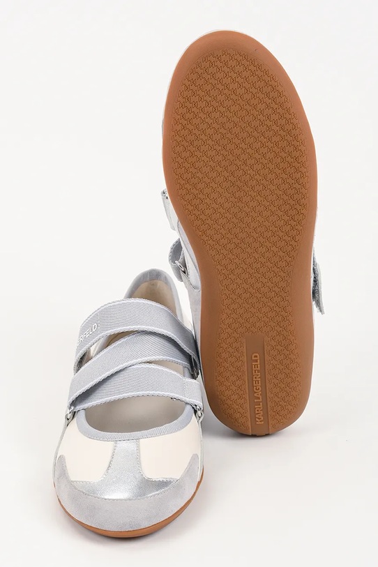 Karl Lagerfeld baleriny skórzane ALTIA KL66101.3SL srebrny