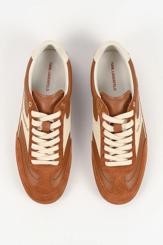 Karl Lagerfeld sneakersy skórzane KANDIDATE brązowy KL63855.323