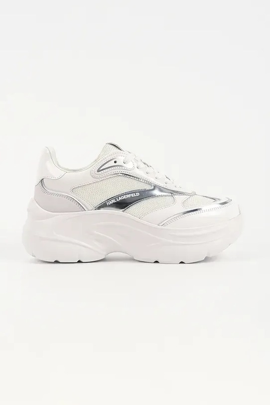 Karl Lagerfeld sneakersy KONTOUR WEDGE skóra zamszowa biały KL68016.41S
