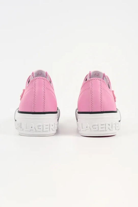 Obuwie Karl Lagerfeld trampki skórzane KAMPUS MAX NFT KL60426.0LP różowy