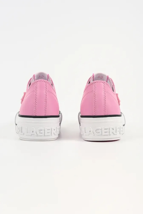Obuwie Karl Lagerfeld trampki skórzane KAMPUS MAX NFT KL60426.0LP różowy