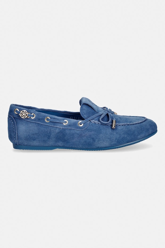 Guess mocasini din piele întoarsă AISHA FLPAIS.SUE14.BLUE albastru SS26