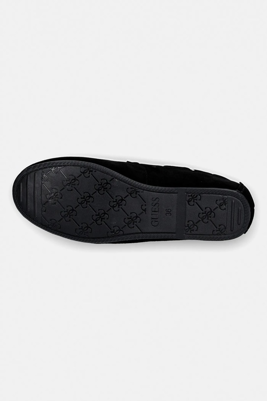 Μοκασίνια σουέτ Guess AISHA FLPAIS.SUE14.BLACK μαύρο