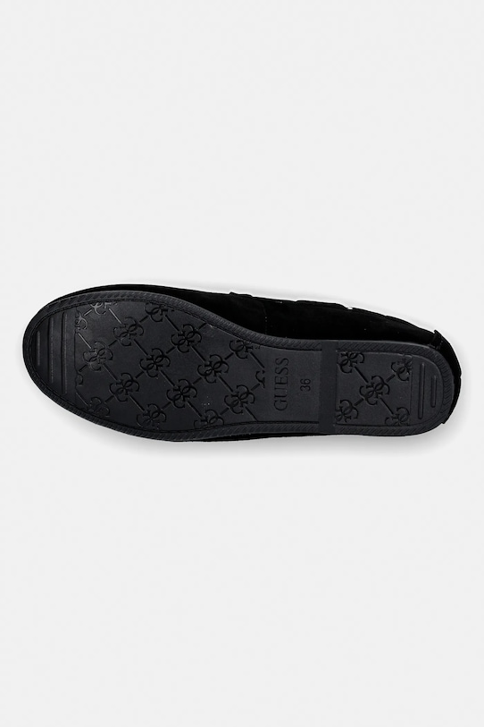 Μοκασίνια σουέτ Guess AISHA FLPAIS.SUE14.BLACK μαύρο