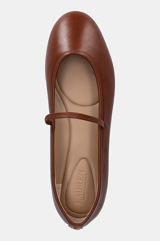 Δερμάτινες μπαλαρίνες Lauren Ralph Lauren Jayna Mj καφέ 802977874002.200