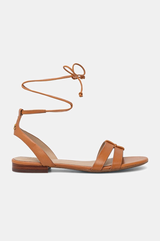 Δερμάτινα σανδάλια Lauren Ralph Lauren Paloma 802P01551002.200 καφέ SS26