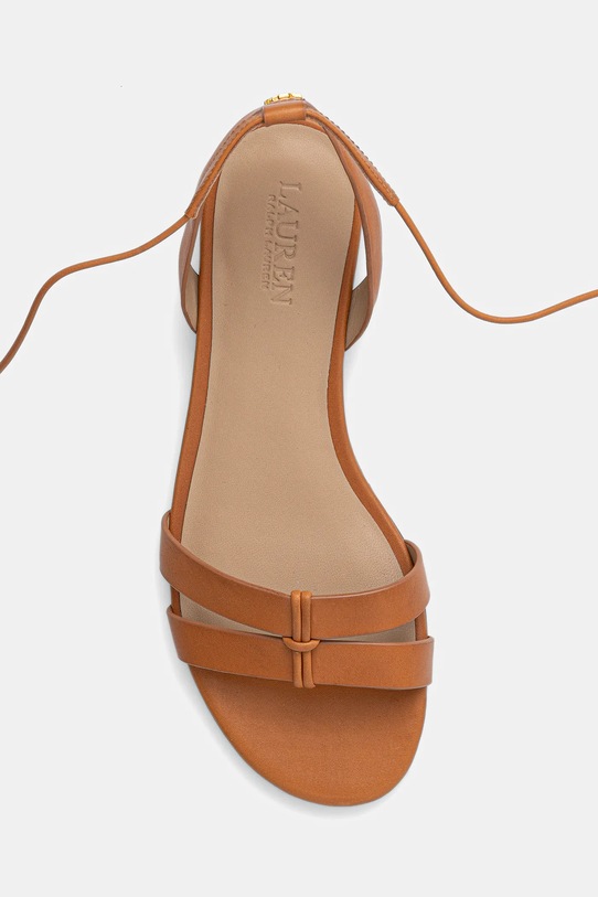 Δερμάτινα σανδάλια Lauren Ralph Lauren Paloma καφέ 802P01551002.200