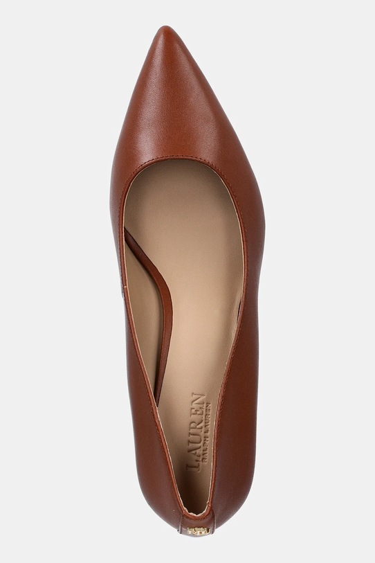 Δερμάτινες γόβες Lauren Ralph Lauren Adrienne καφέ 802P09030002.200