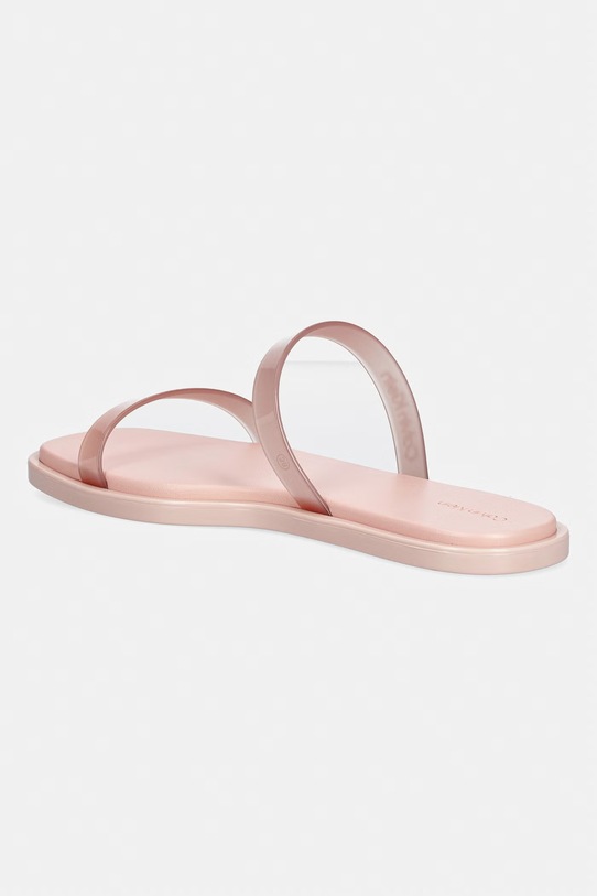 Încălțăminte Calvin Klein papuci pentru femei JELLY SNDL DOUB BAR SHINY ST TPU HW0HW02963 roz