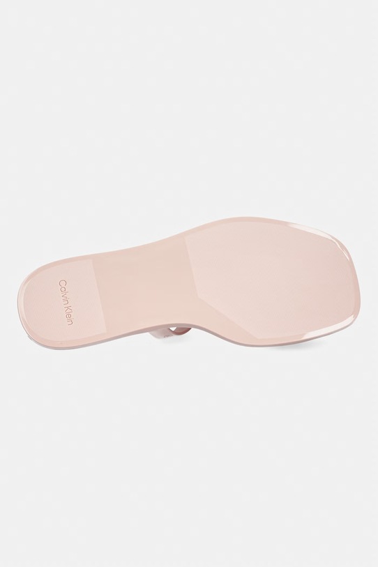 Calvin Klein papuci pentru femei JELLY SNDL DOUB BAR SHINY ST TPU HW0HW02963 roz
