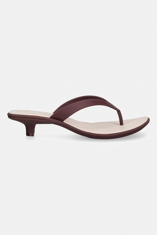 Calvin Klein șlapi pentru femei FLIP FLOP KITTEN HEEL THONG TPU HW0HW02965 burgundia SS26