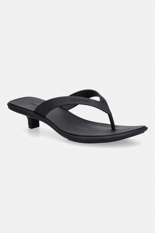 Calvin Klein șlapi pentru femei FLIP FLOP KITTEN HEEL THONG TPU negru HW0HW02965