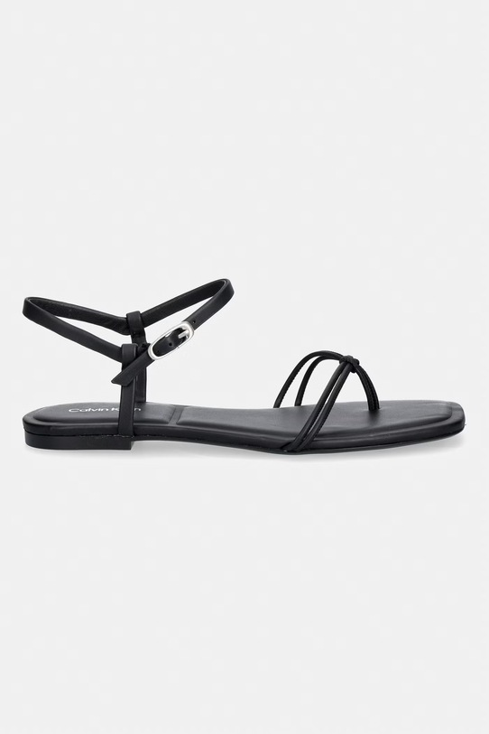 Calvin Klein sandály dámské SQUARE FLAT SANDAL STRAP LTH HW0HW02863 černá SS26