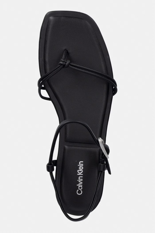 Calvin Klein sandály dámské SQUARE FLAT SANDAL STRAP LTH černá HW0HW02863
