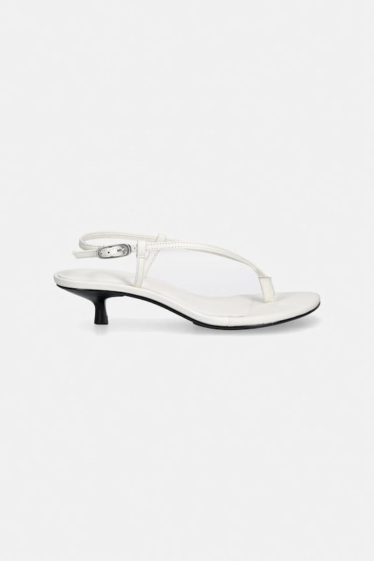 Calvin Klein sandale din piele KITT HEEL SNDL STRAPPY SLING LTH HW0HW02918 bej SS26
