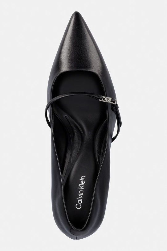 Calvin Klein szpilki skórzane ESS STILETTO 70 MJ LTH HDW czarny HW0HW02952