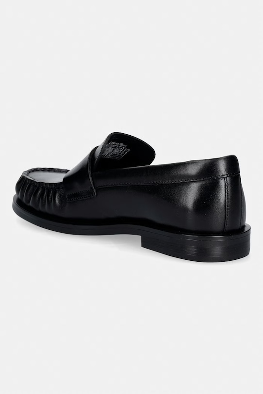 Obuwie Calvin Klein loafersy damskie skórzane ROUND LOAFER LTH HDW HW0HW03031 czarny