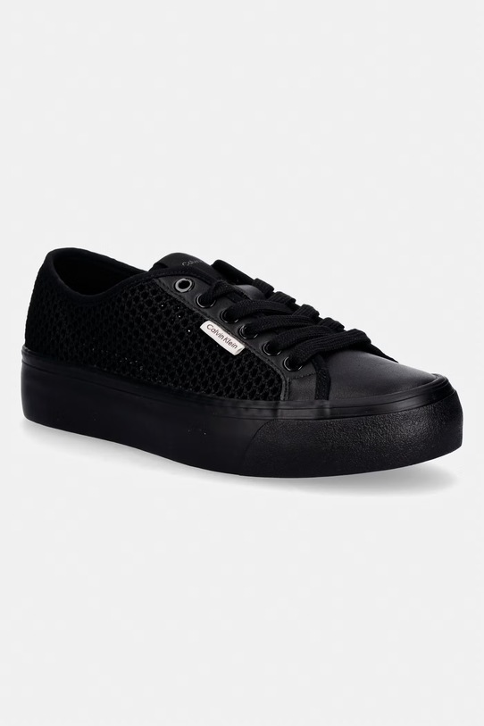 Calvin Klein VULC FLATF LACE UP LIN MESH sneakersy damskie czarny HW0HW02971