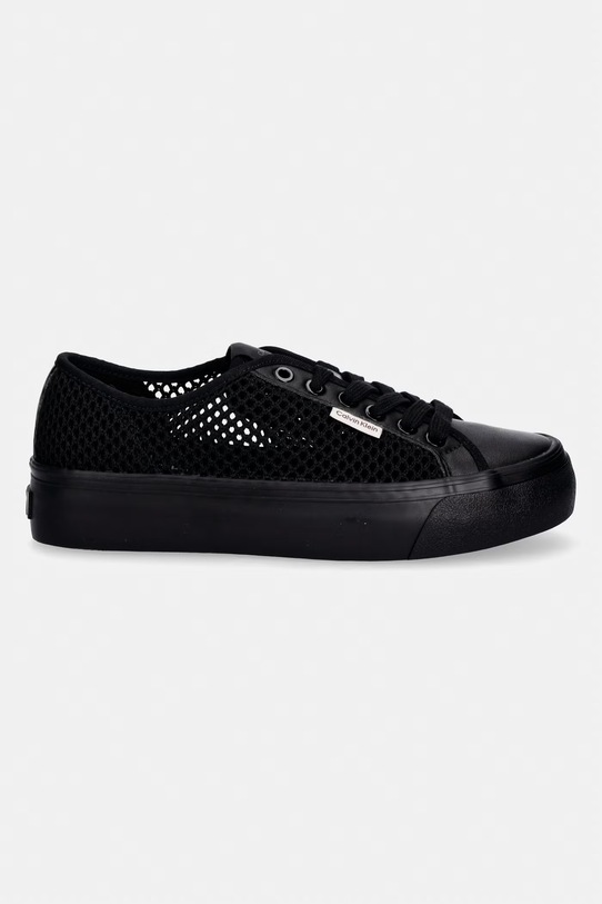 Calvin Klein VULC FLATF LACE UP LIN MESH sneakersy damskie HW0HW02971 czarny SS26