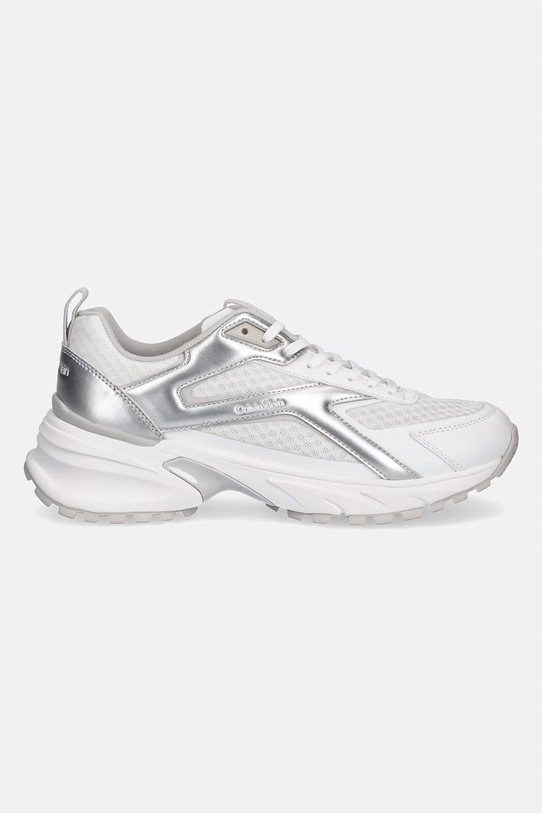 Calvin Klein HIKE RUN CKSTRIPE MESH MET sneakersy damskie HW0HW03140 biały SS26